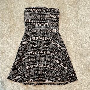 Aztec Print Strapless Dress